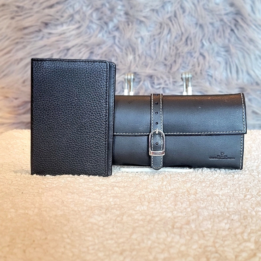 DANIER Leather Passport Holder and Mini Travel Organizer/Cosmetic Organizer